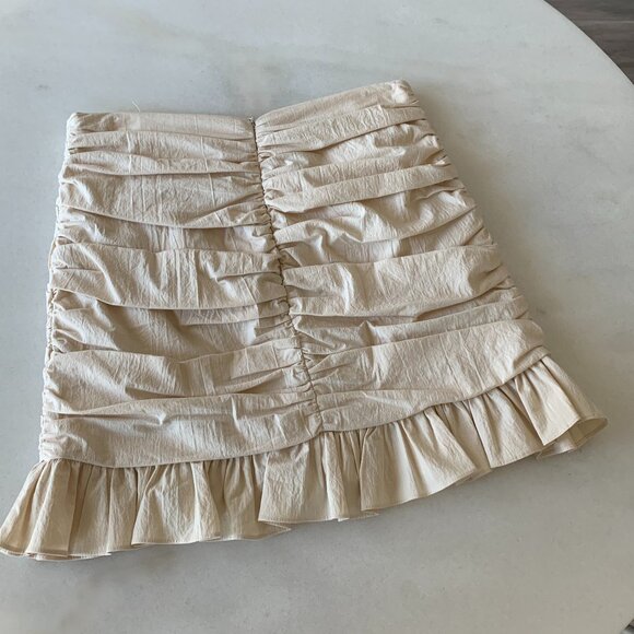 Zara Ruched Miniskirt with Rhinstone Buttons - Picture 3 of 4